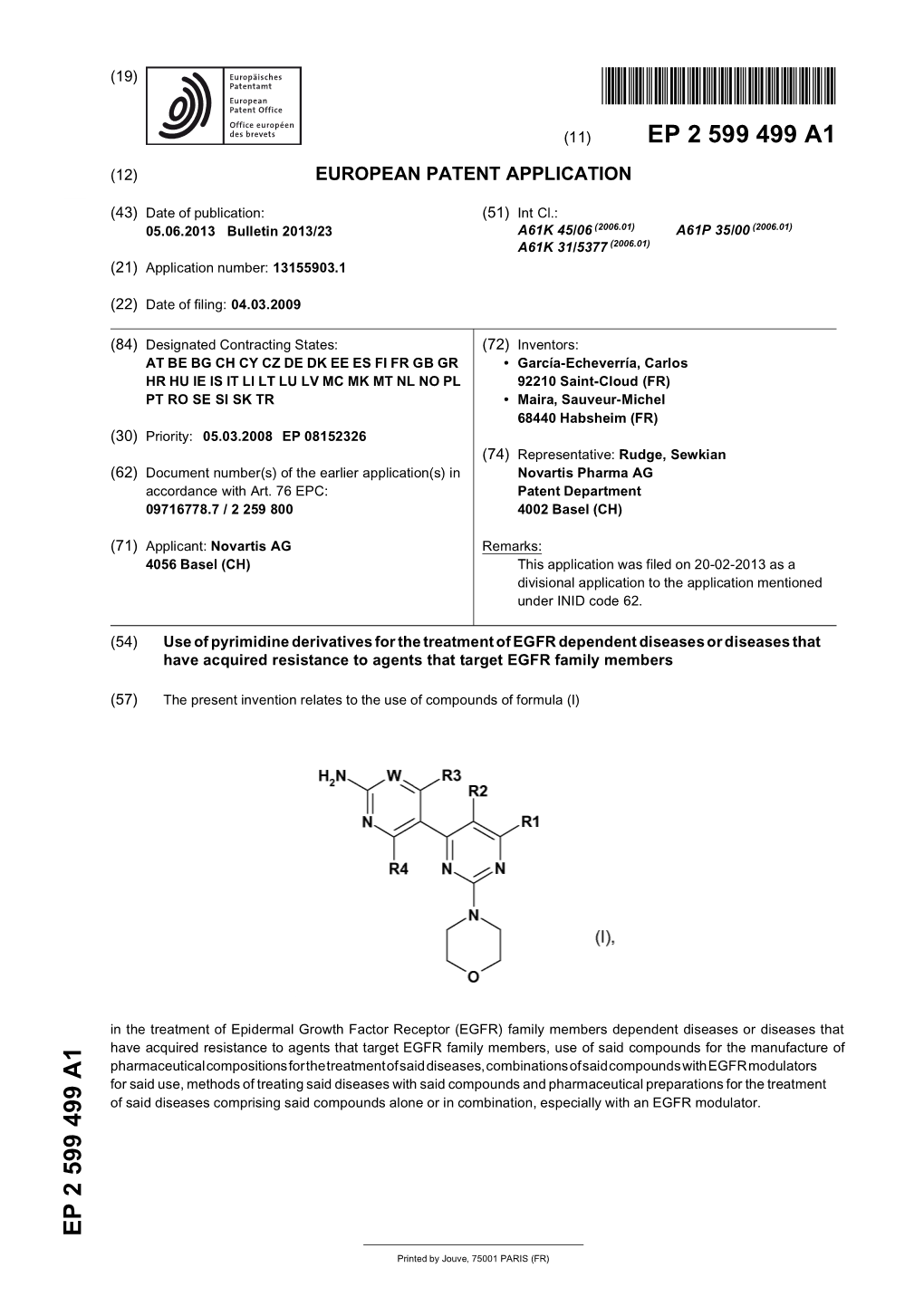 Use of Pyrimidine Derivatives for the Treatment of EGFR Dependent Diseases Or Diseases That Have Acquired Resistance to Agents That Target EGFR Family Members