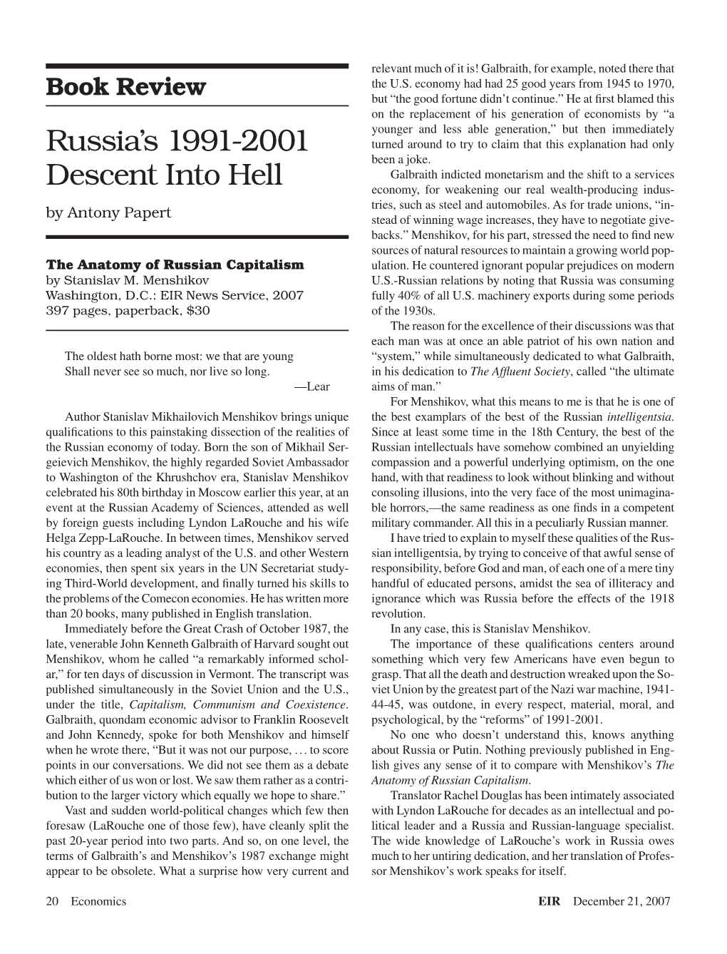 Russia's 1991-2001 Descent Into Hell