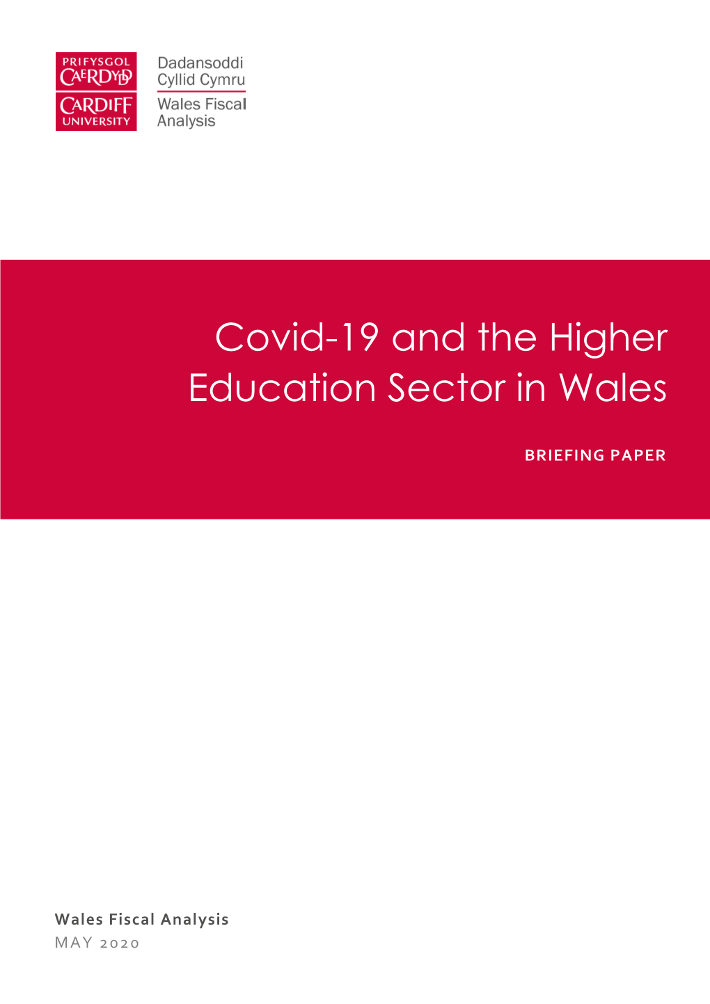 Covid-19 and the Higher Education Sector in Wales