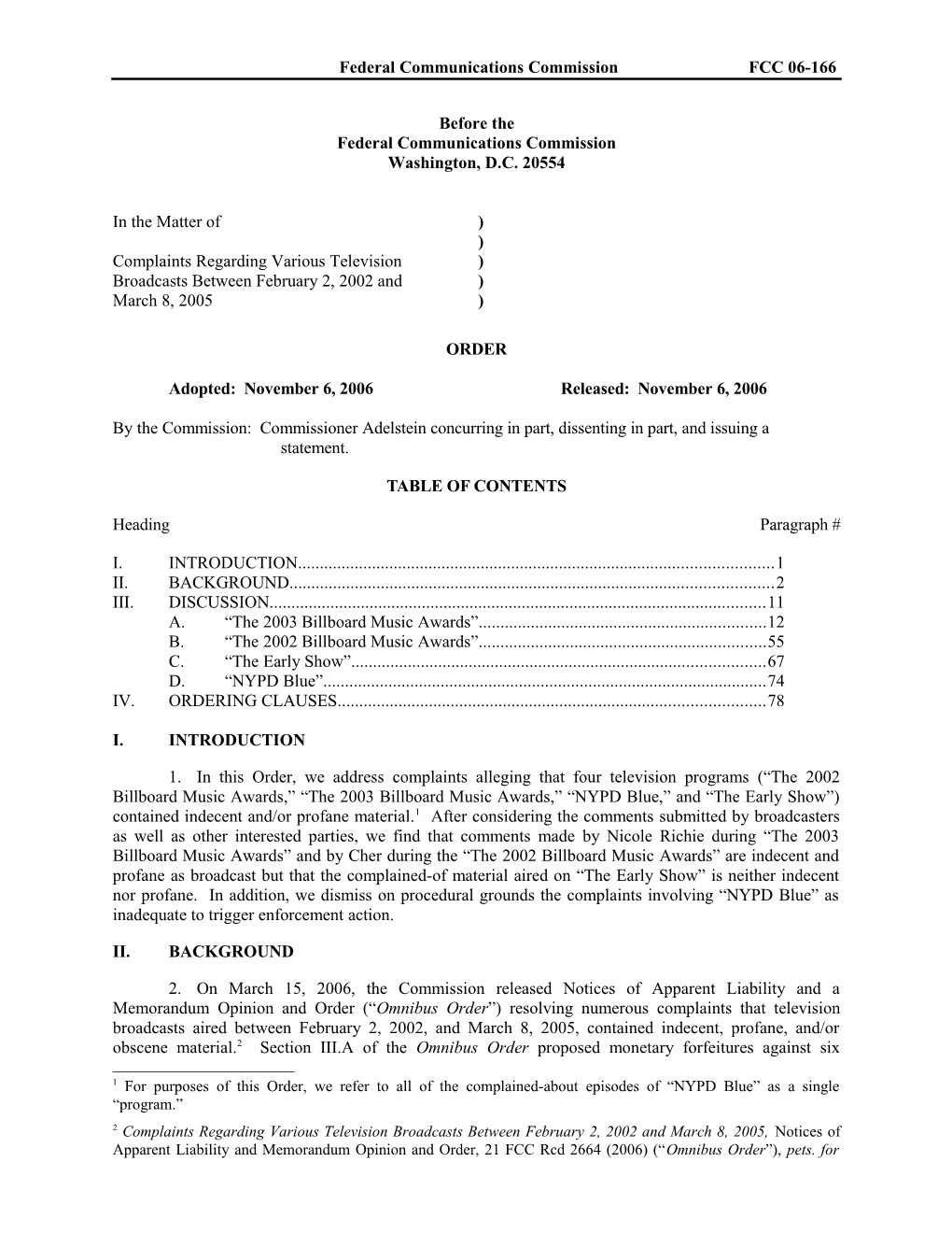 Federal Communications Commission FCC 06-166