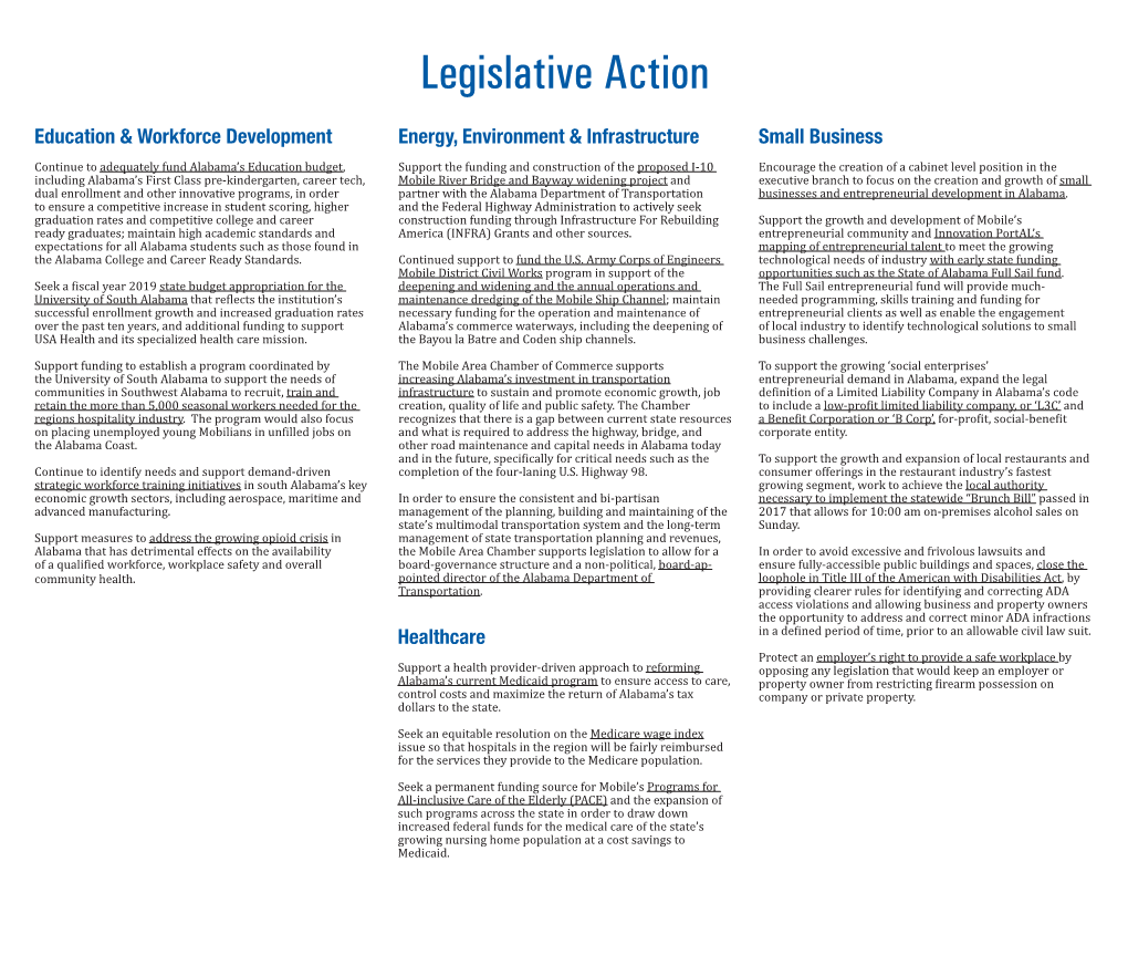 Legislative Action