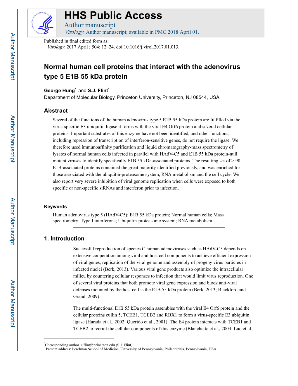 Normal Human Cell Proteins That Interact with the Adenovirus Type 5 E1B 55 Kda Protein