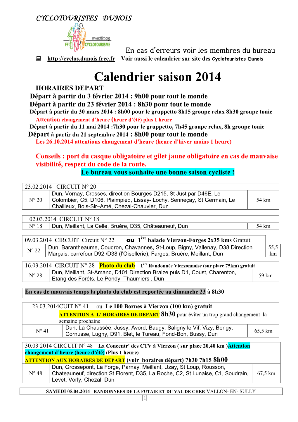 Calendrier Circuits 2014Doc