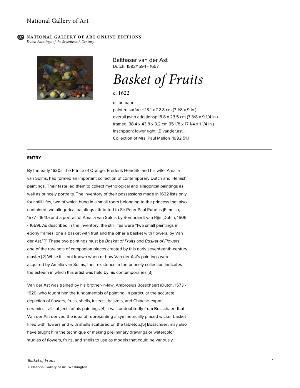 Basket of Fruits C