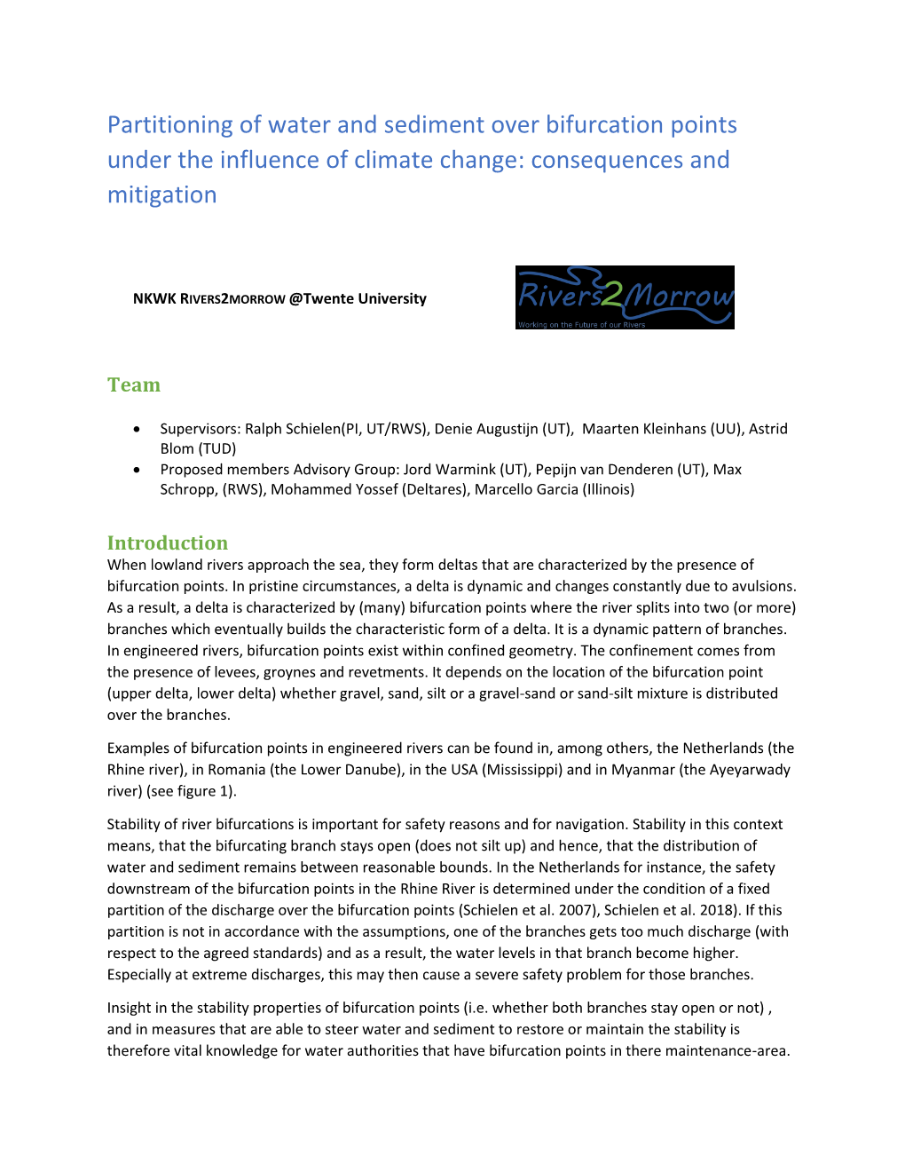 Partitioning of Water and Sediment Over Bifurcation Points Under the Influence of Climate Change: Consequences and Mitigation