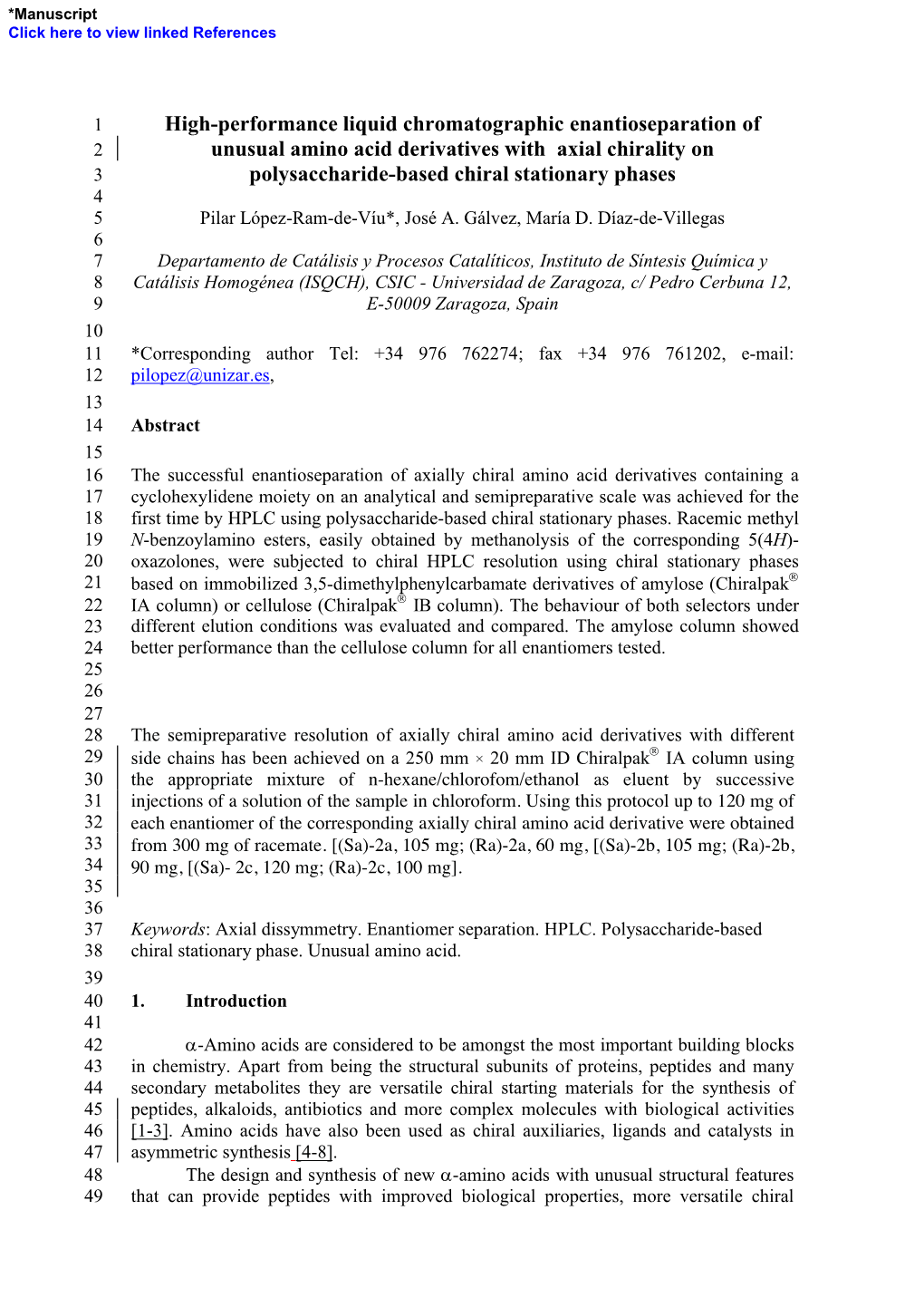 High-Performance Liquid Chromatographic Enantioseparation