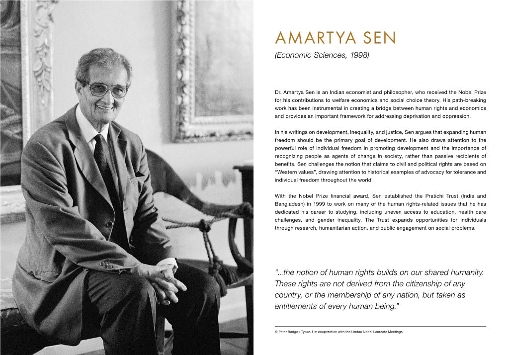 AMARTYA SEN (Economic Sciences, 1998)