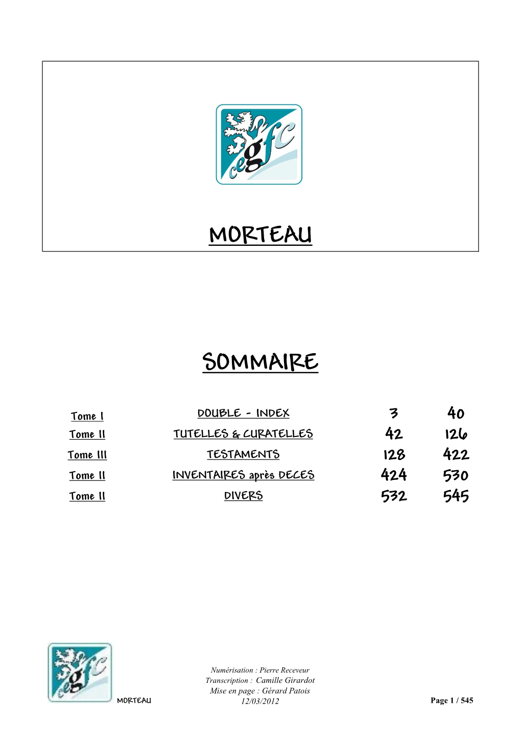 Morteau Sommaire