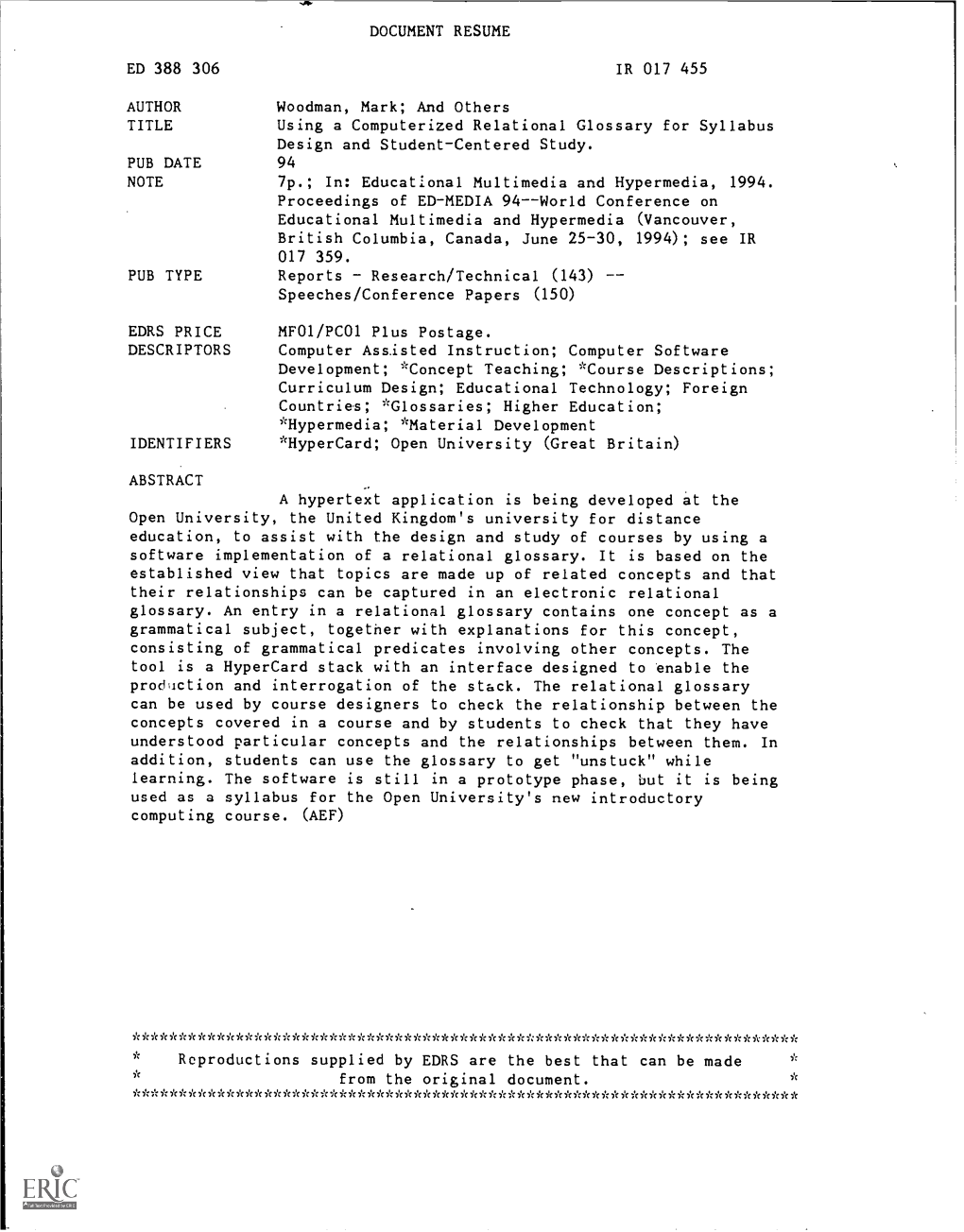 Using a Computerized Relational Glossary for Syllabus Design and Student-Centered Study