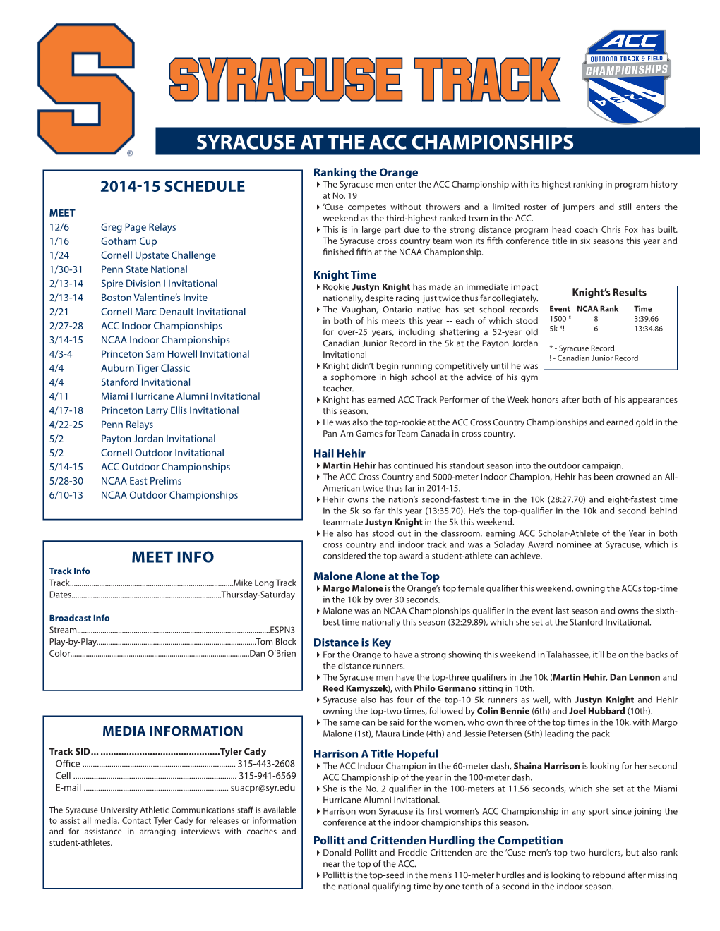 SYRACUSE Track