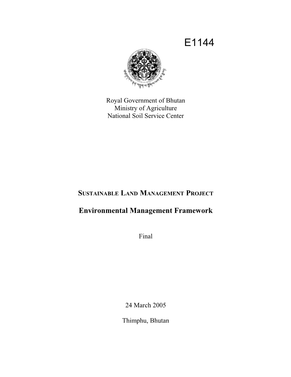 Sustainable Land Management Project