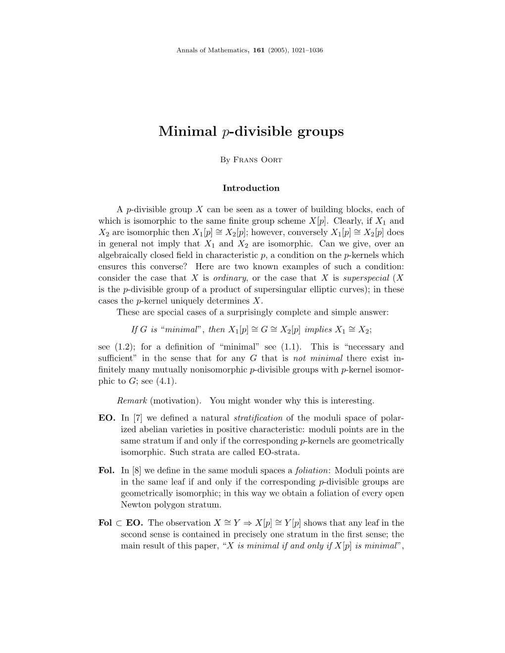 Minimal P-Divisible Groups