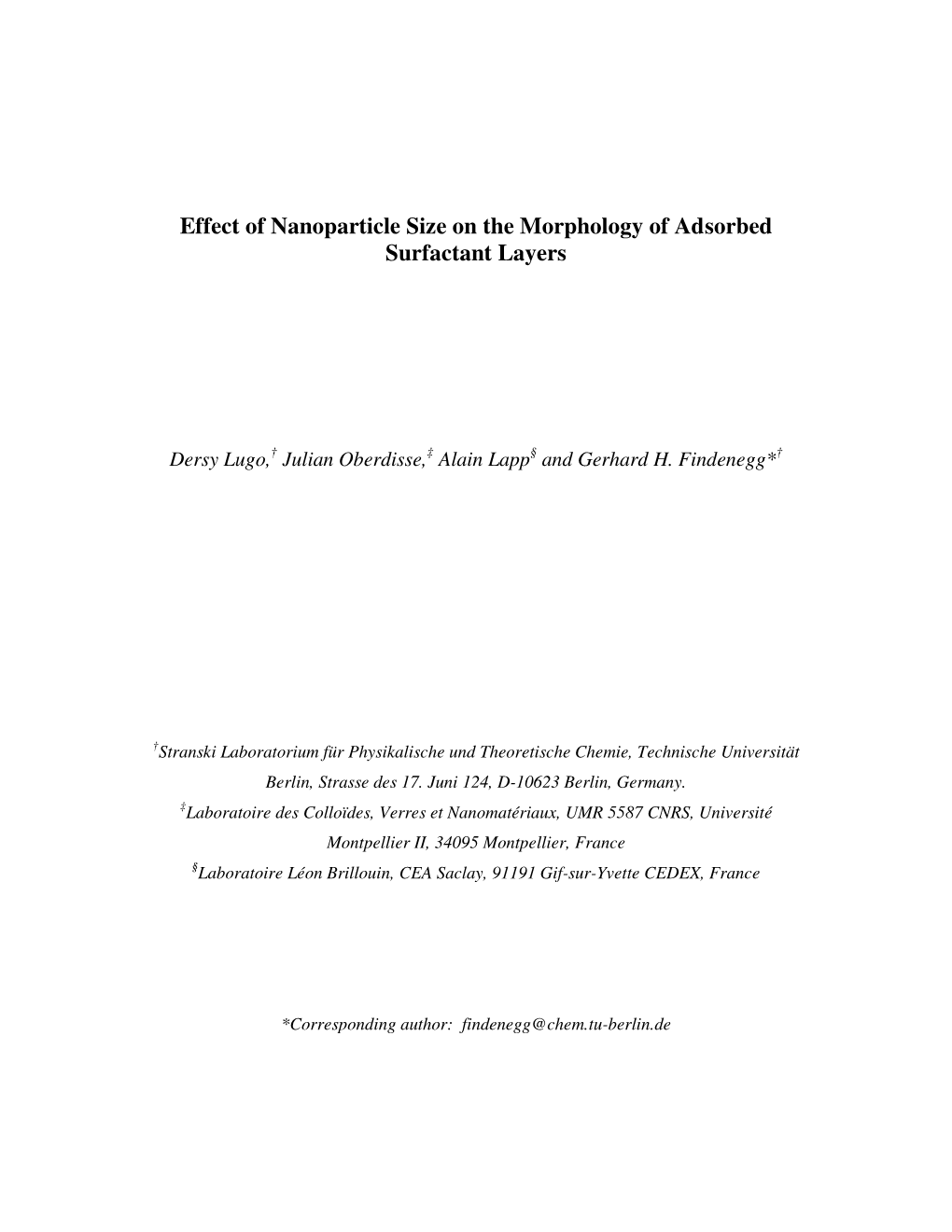 Effect of Nanoparticle Size on the Morphology of Adsorbed Surfactant Layers