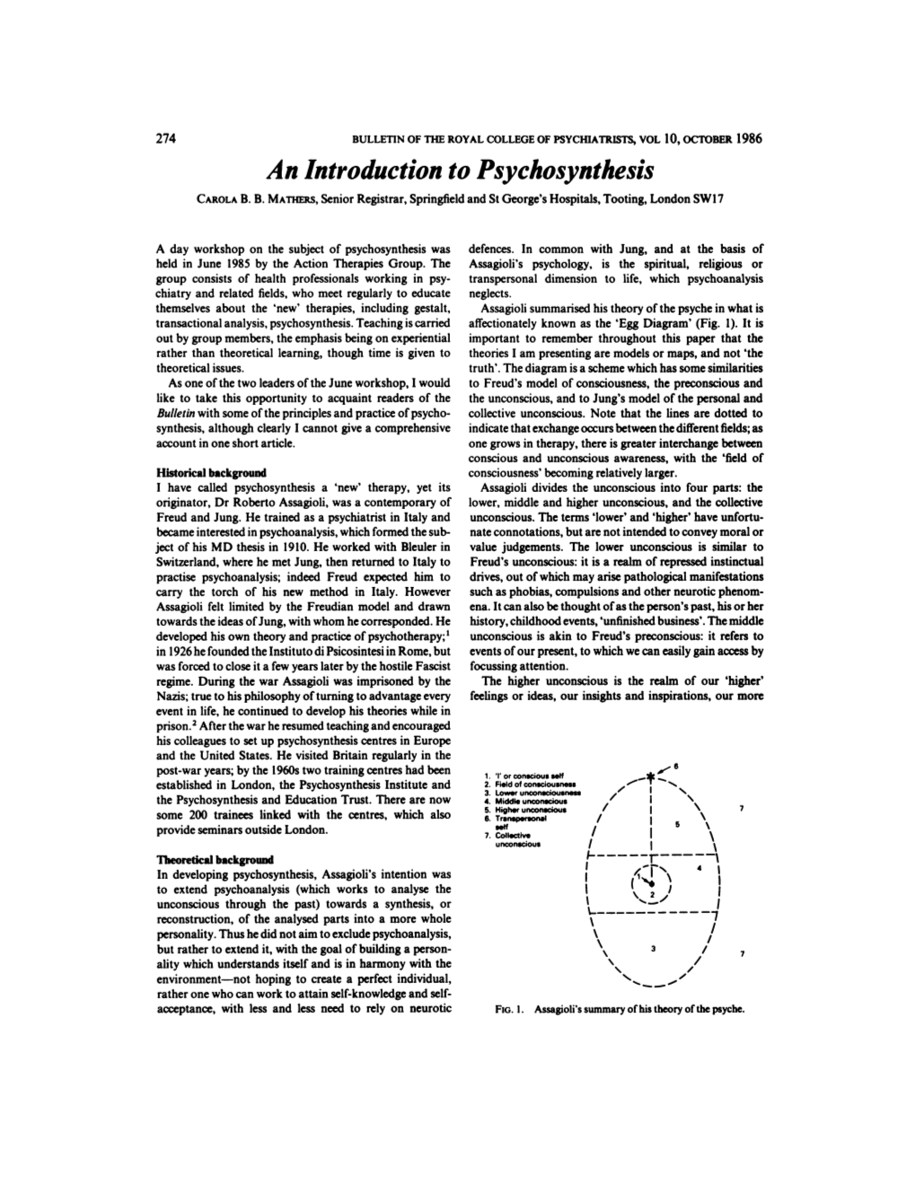 An Introduction to Psychosynthesis CAROLAB.B