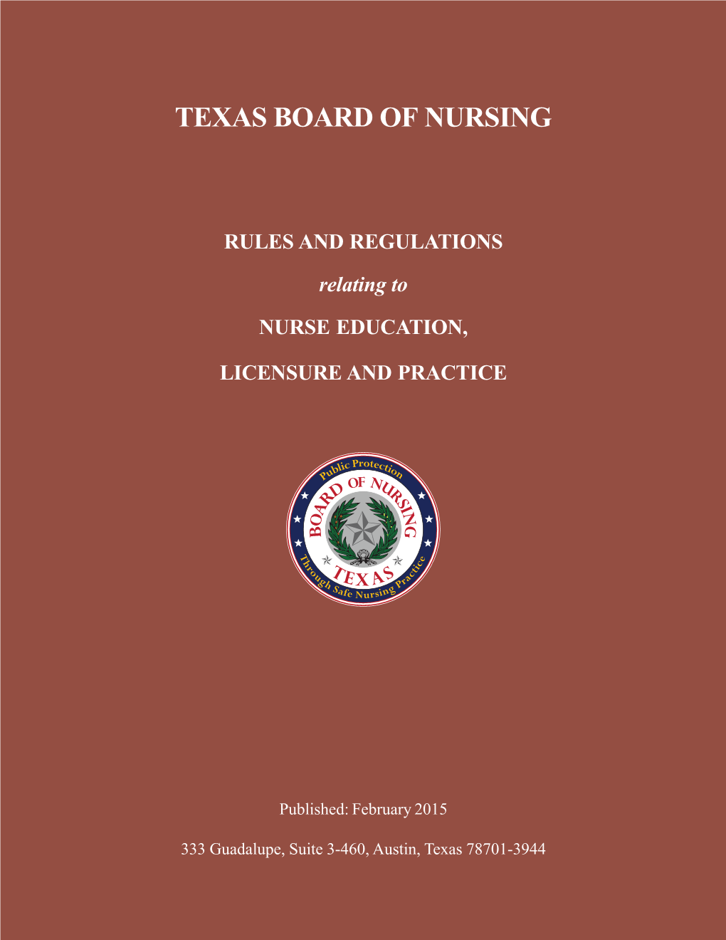 Texas Board of Nursing Rules and Regulations