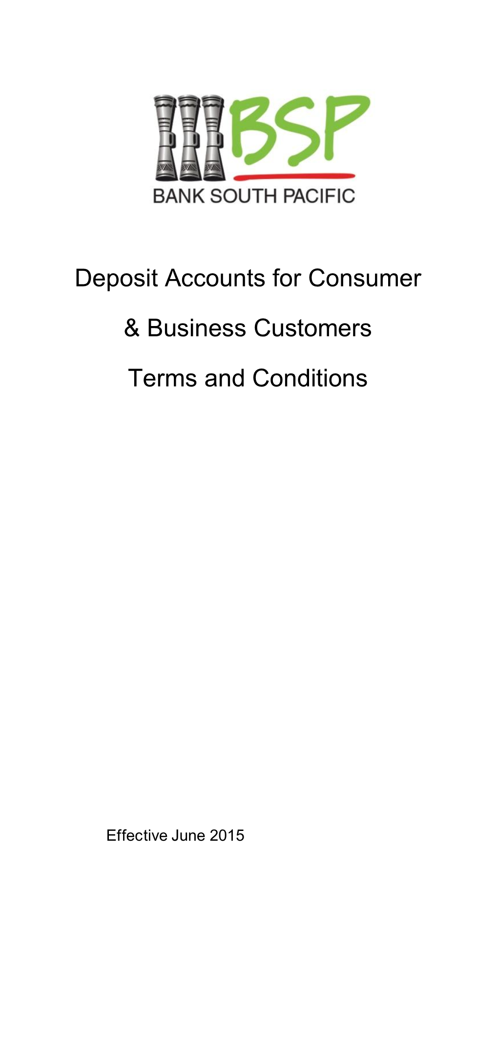 Deposit Terms and Conditions