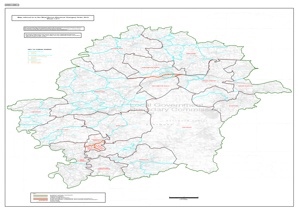 Map Referred to in the West Devon (Electoral Changes) Order 2015 Sheet 1 of 1