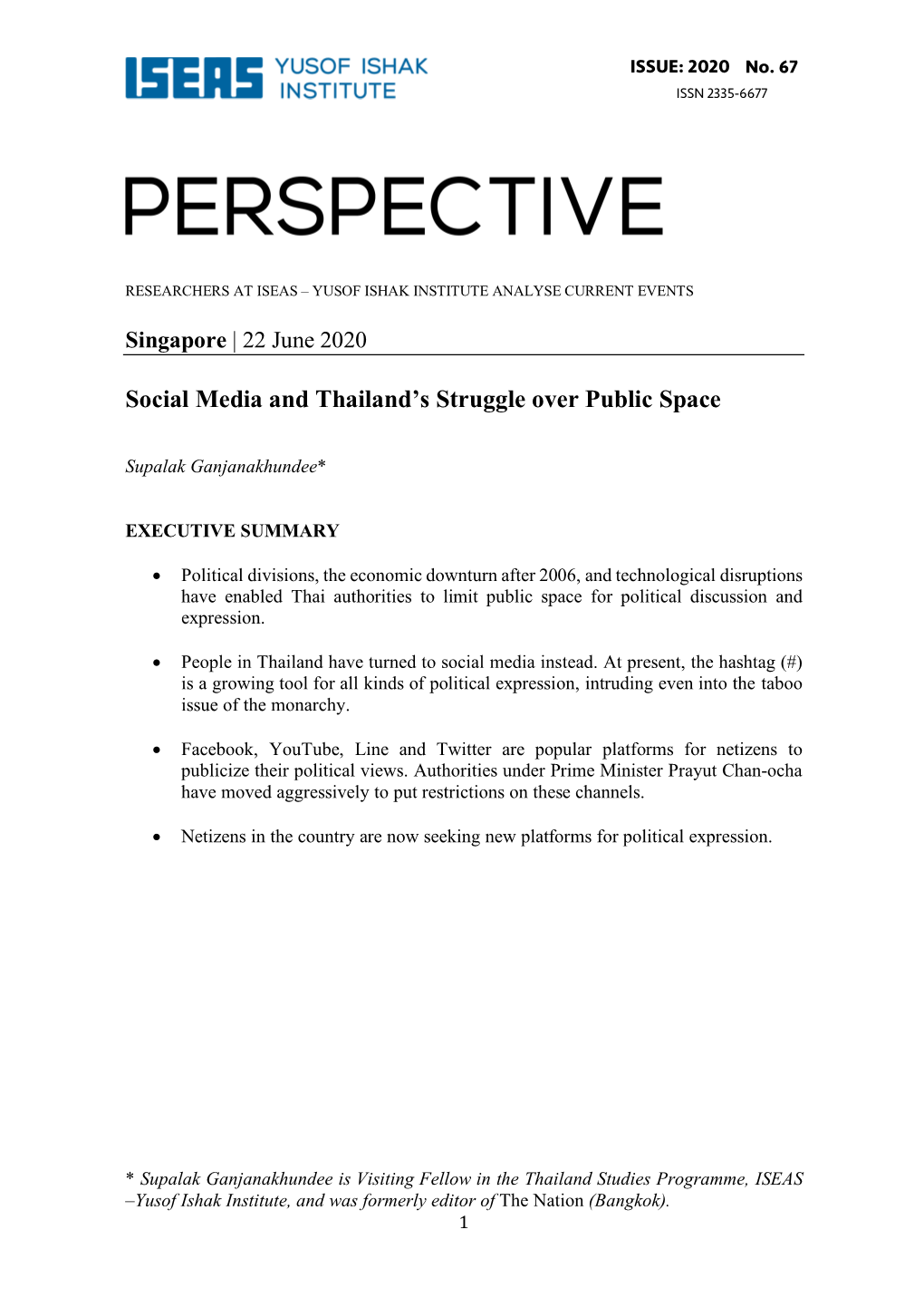 Social Media and Thailand's Struggle Over Public Space