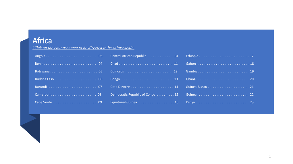 Salary Scales for Africa