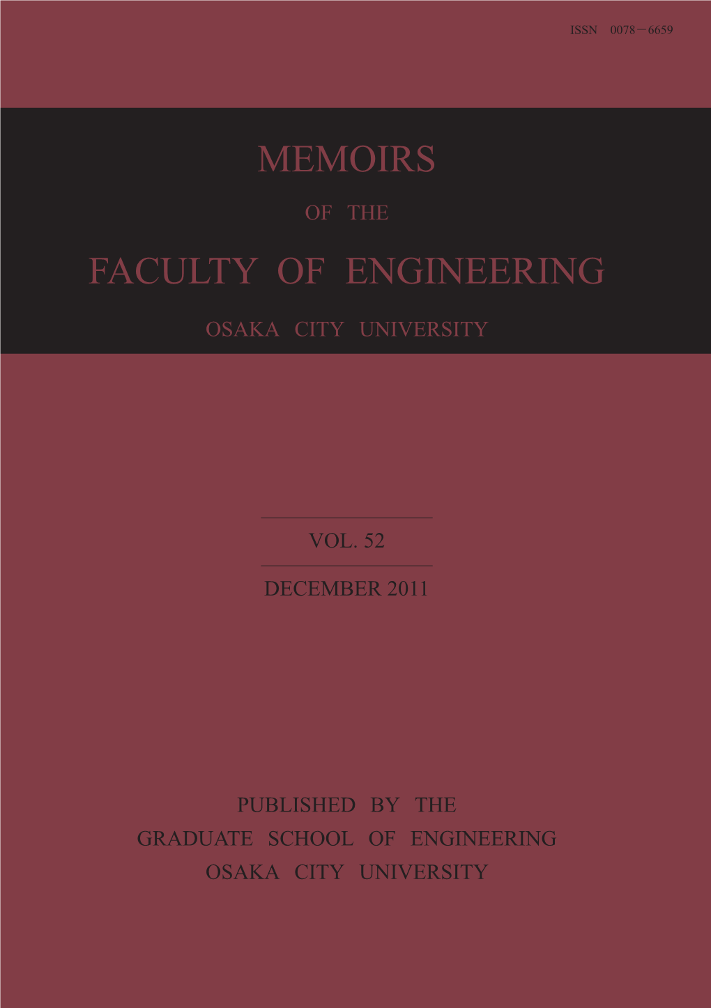 Memoirs Faculty of Engineering