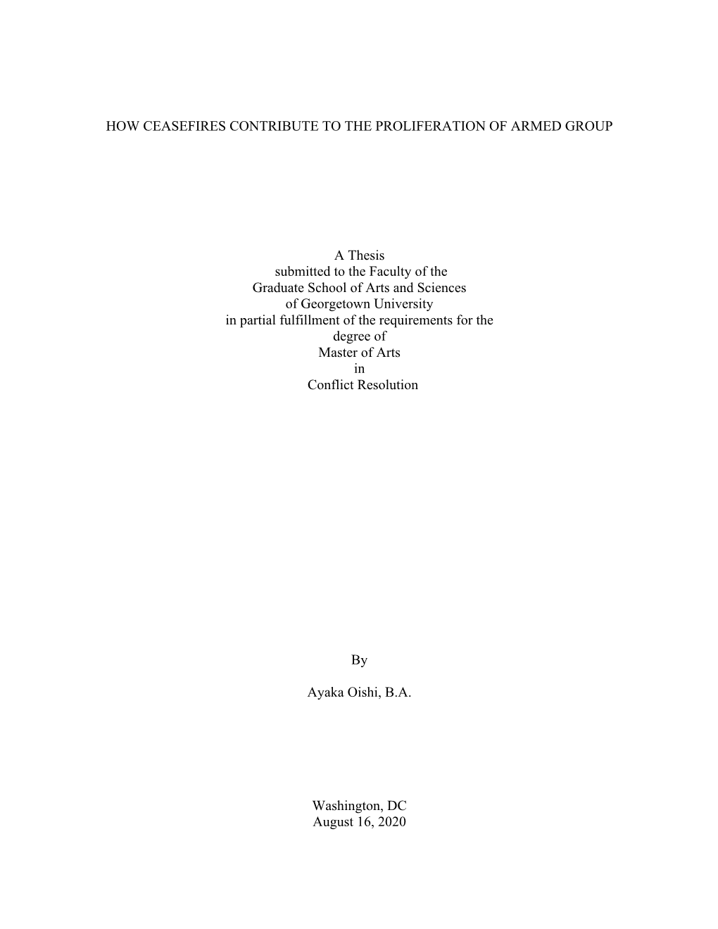 How Ceasefires Contribute to the Proliferation of Armed Group