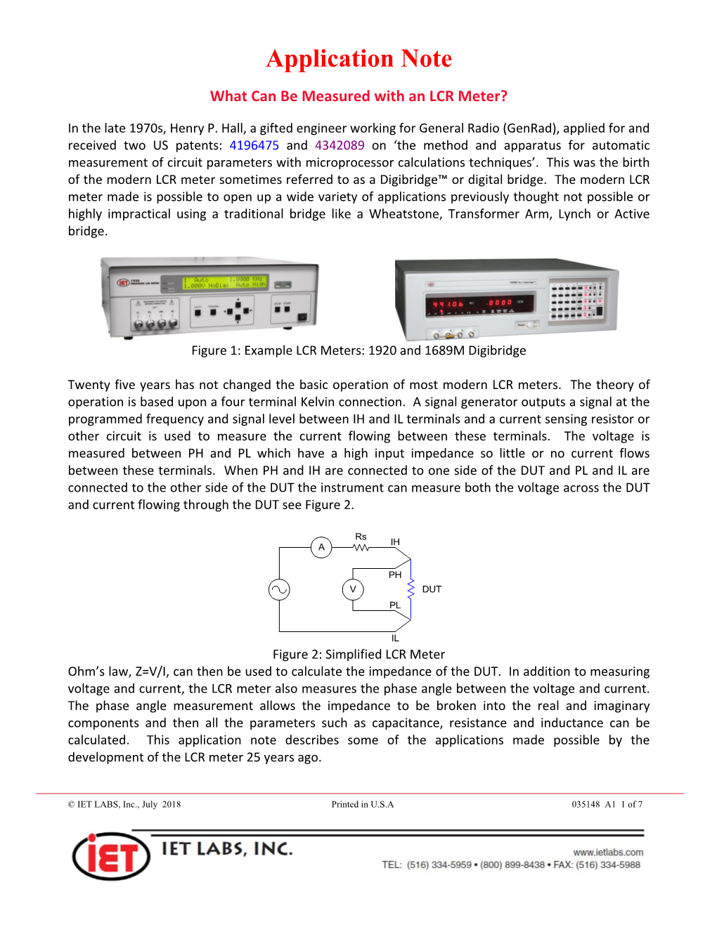 03148 What Can Be Measured with an LCR Meter