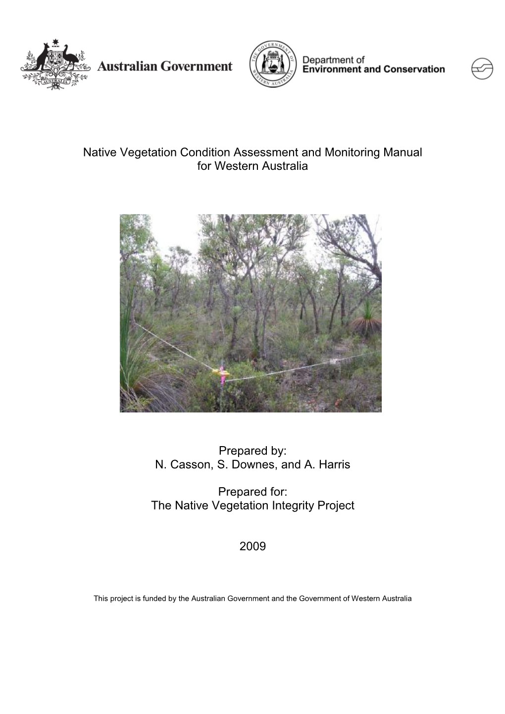 Native Vegetation Condition Assessment and Monitoring Manual for Western Australia