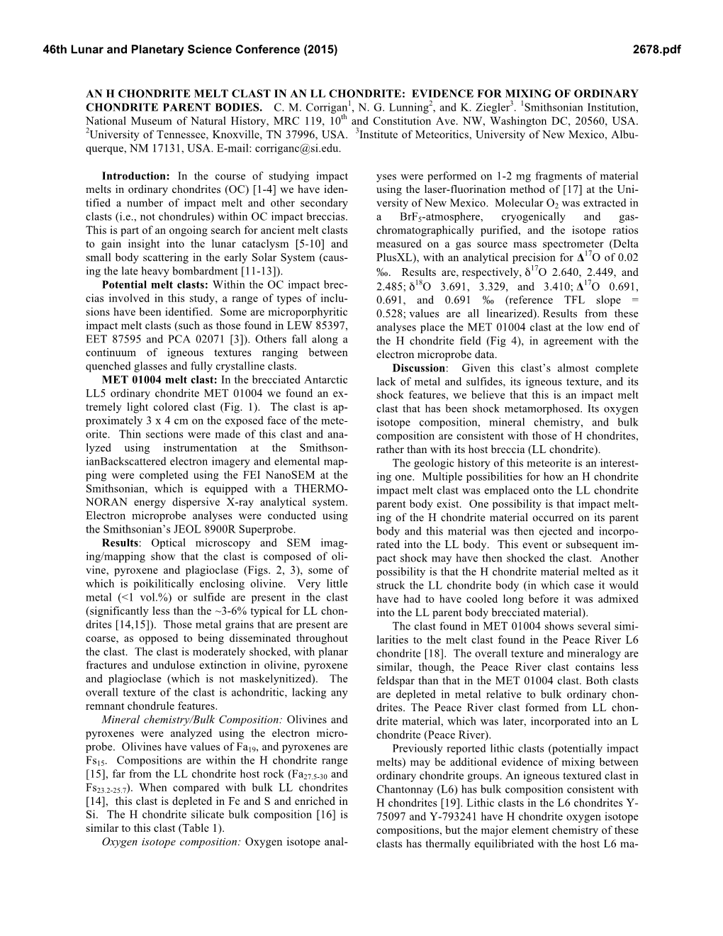 An H Chondrite Melt Clast in an Ll Chondrite: Evidence for Mixing of Ordinary Chondrite Parent Bodies