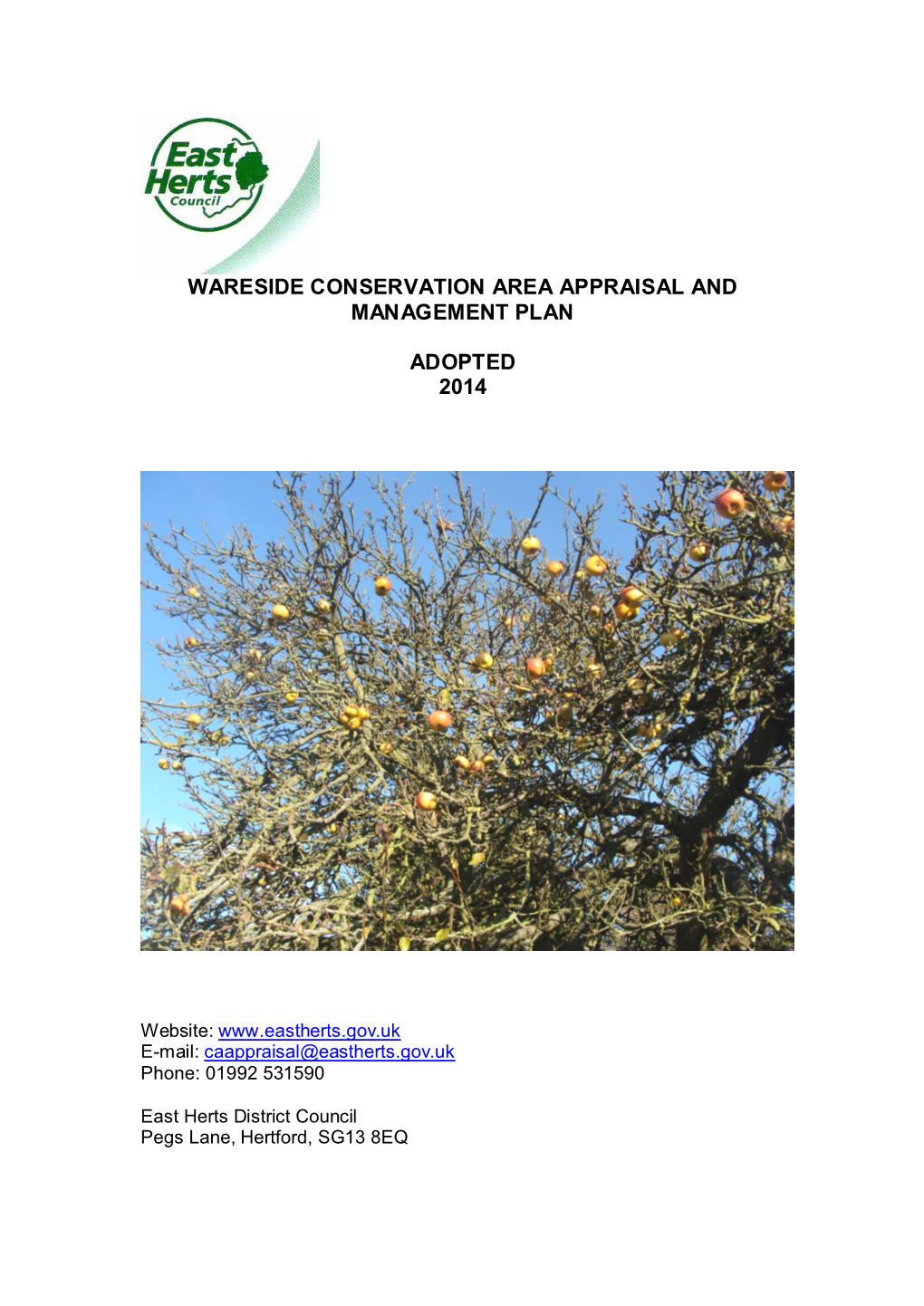 Wareside Conservation Area Appraisal and Management Plan