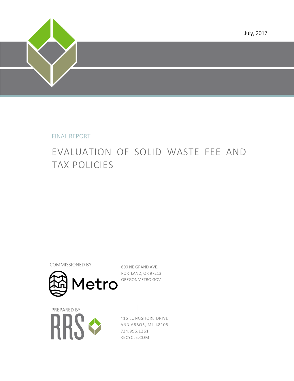 Evaluation of Solid Waste Fee and Tax Policies