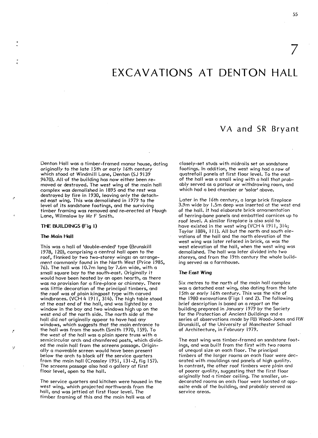 Excavations at Denton Hall