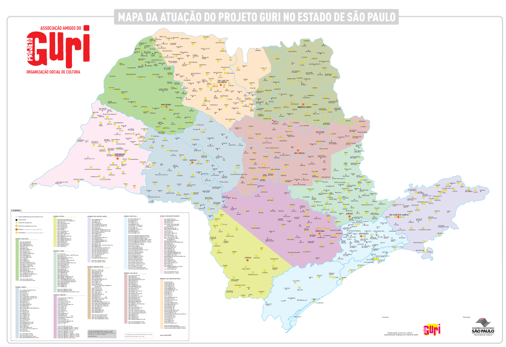 Mapa Da Atuação Do Projeto Guri No Estado De São Paulo Associação Amigos Do