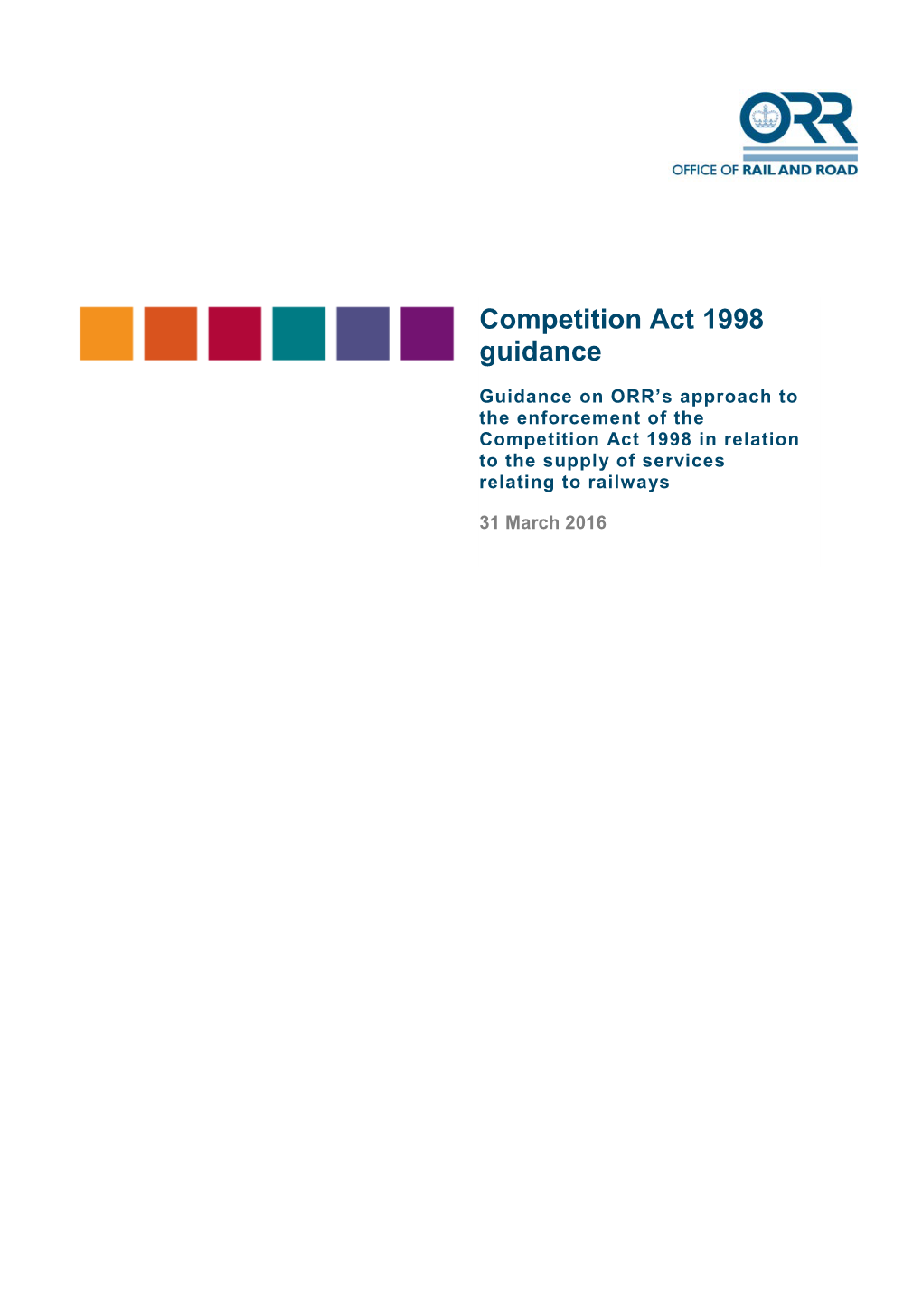 Competition Act 1998 Guidance