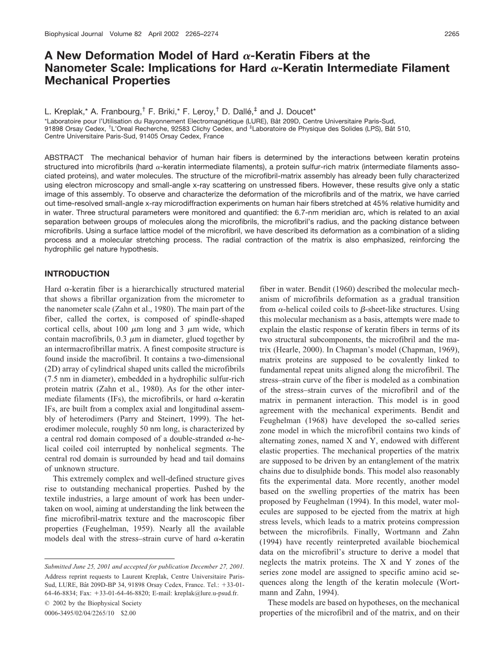 Implications for Hard A-Keratin Intermediate Filament M