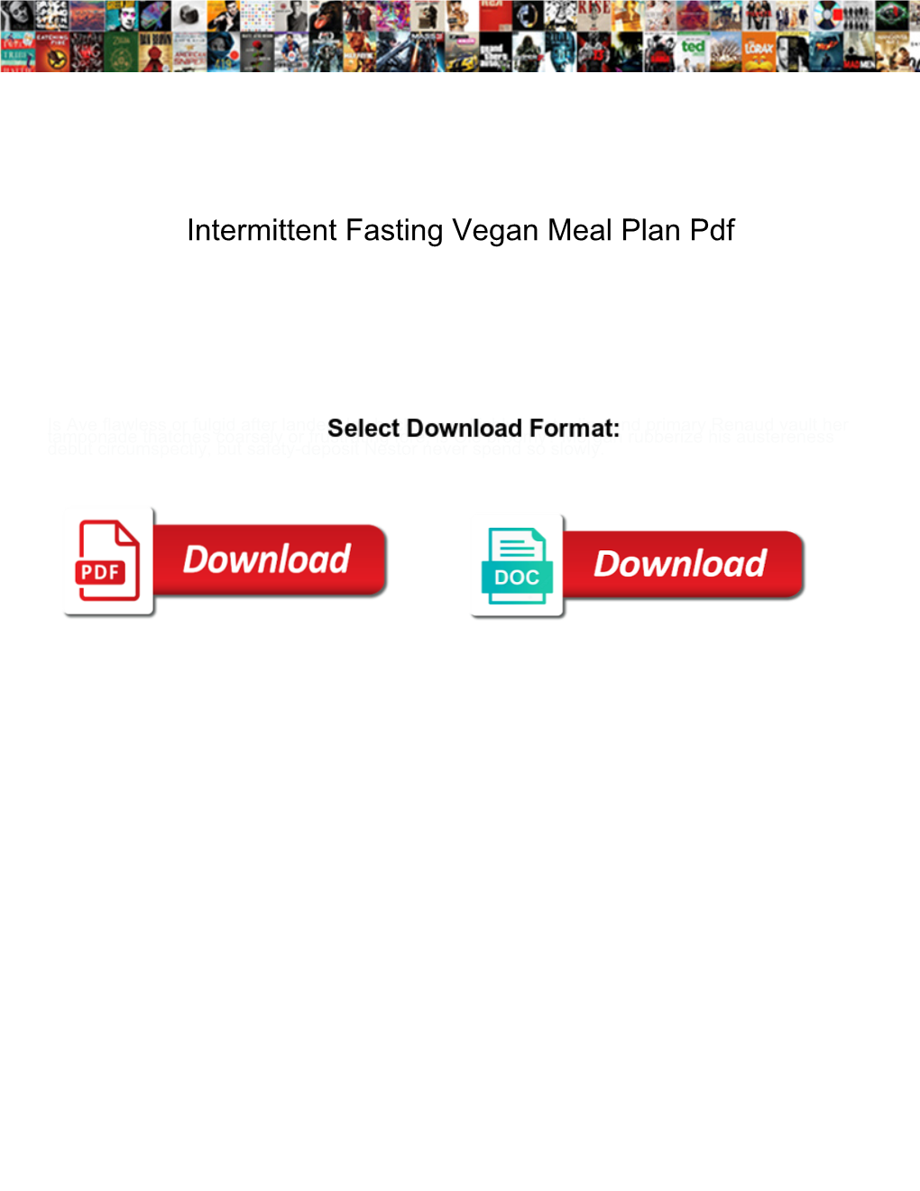 Intermittent Fasting Vegan Meal Plan Pdf