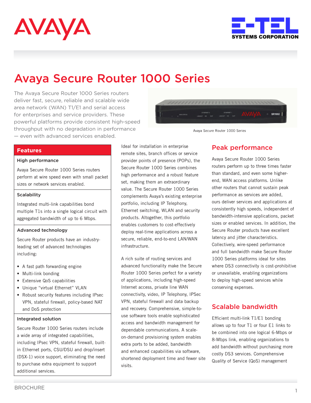 Avaya Secure Router 1000 Series