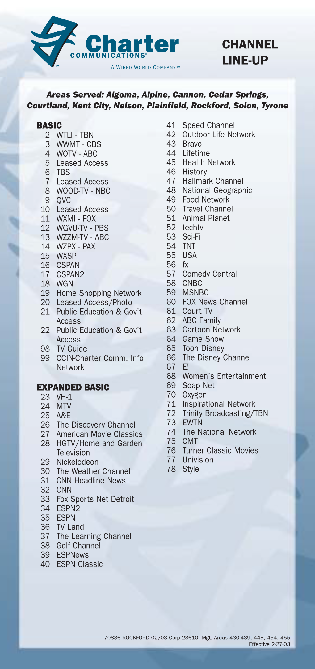 Channel Line-Up.Qxd