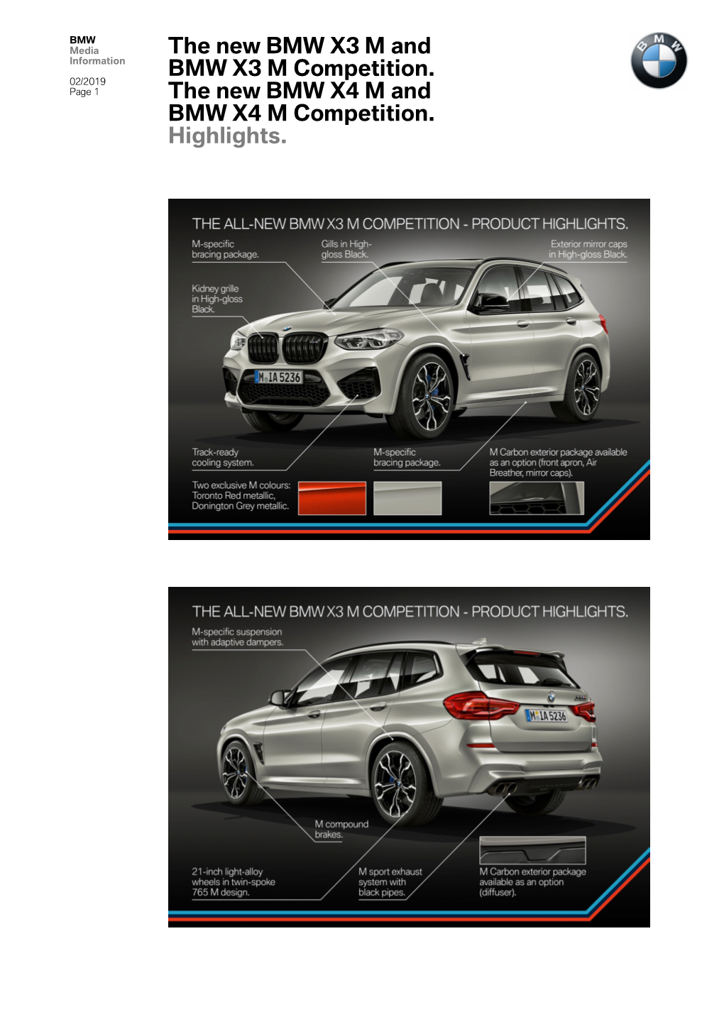 The New BMW X3 M and BMW X3 M Competition. the New BMW X4 M