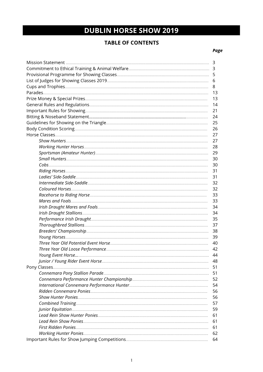 Competition Schedule