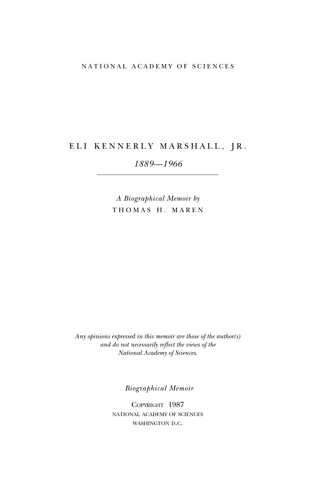 Eli Kennerly Marshall, Jr