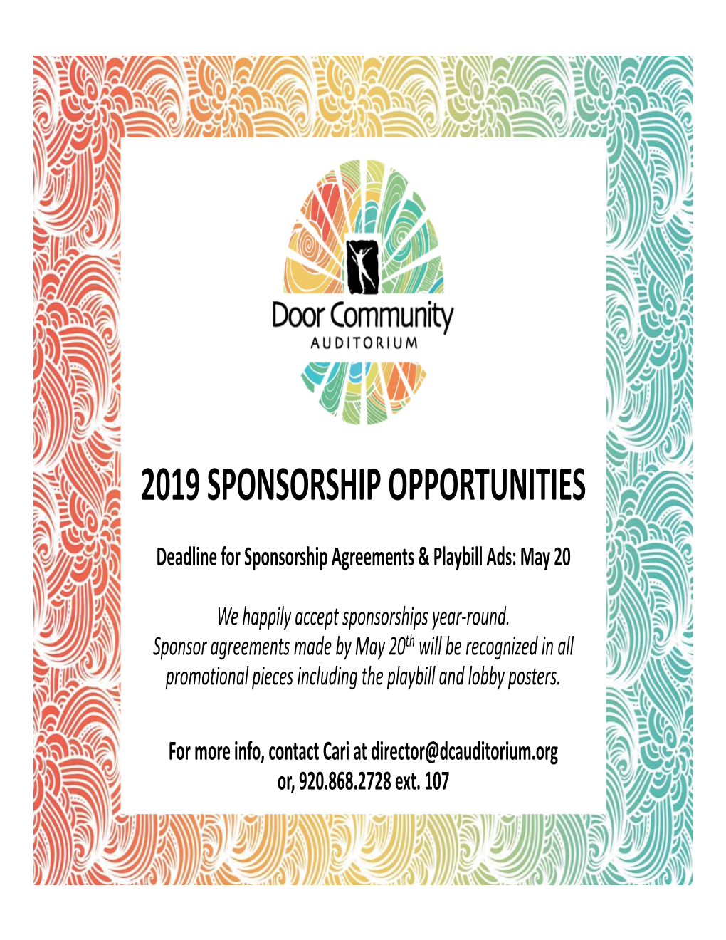 2019 Sponsorship Opportunities