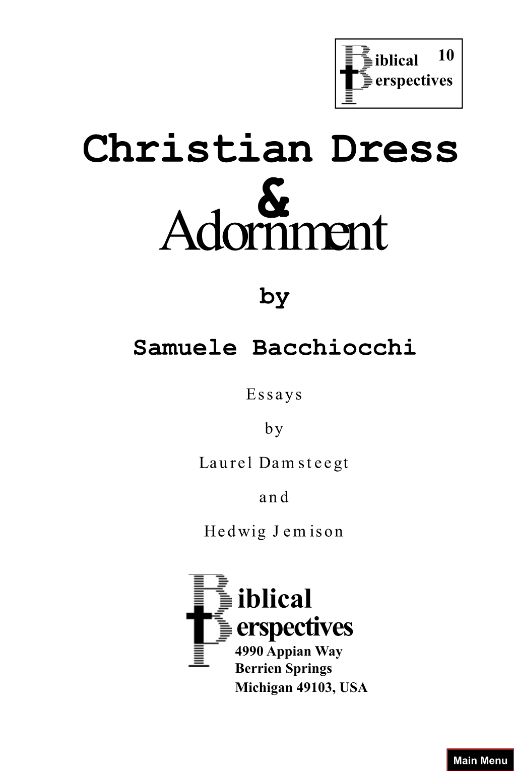 Christian Dress & Adornment