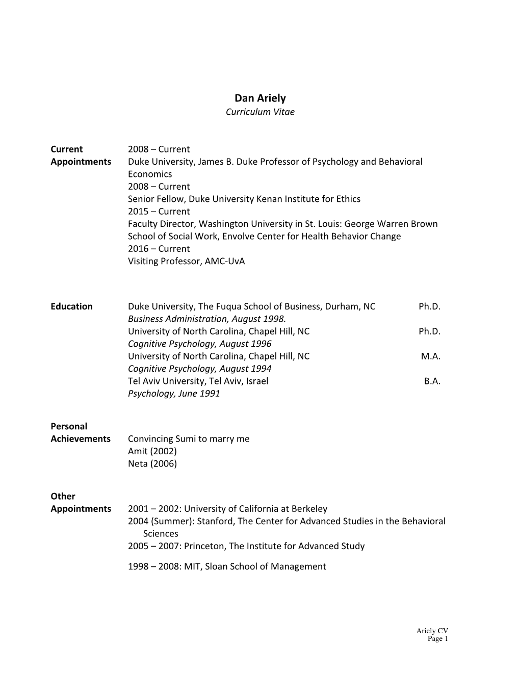 Ariely Cv.Pdf