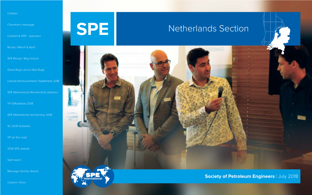 Netherlands Section Content & SPE - Sponsors SPE