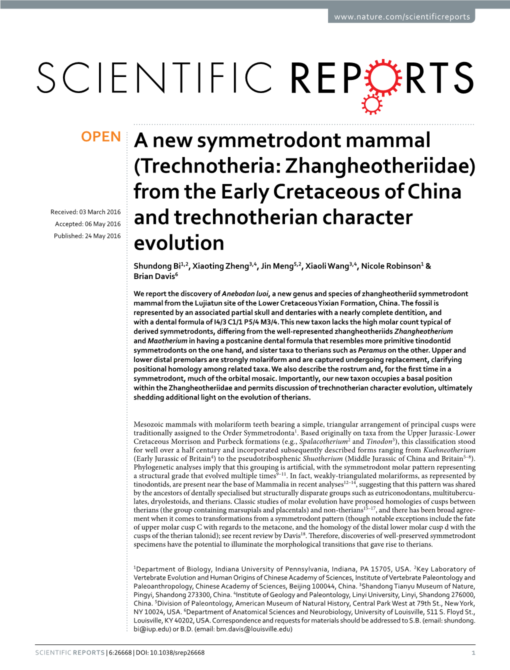 Trechnotheria: Zhangheotheriidae