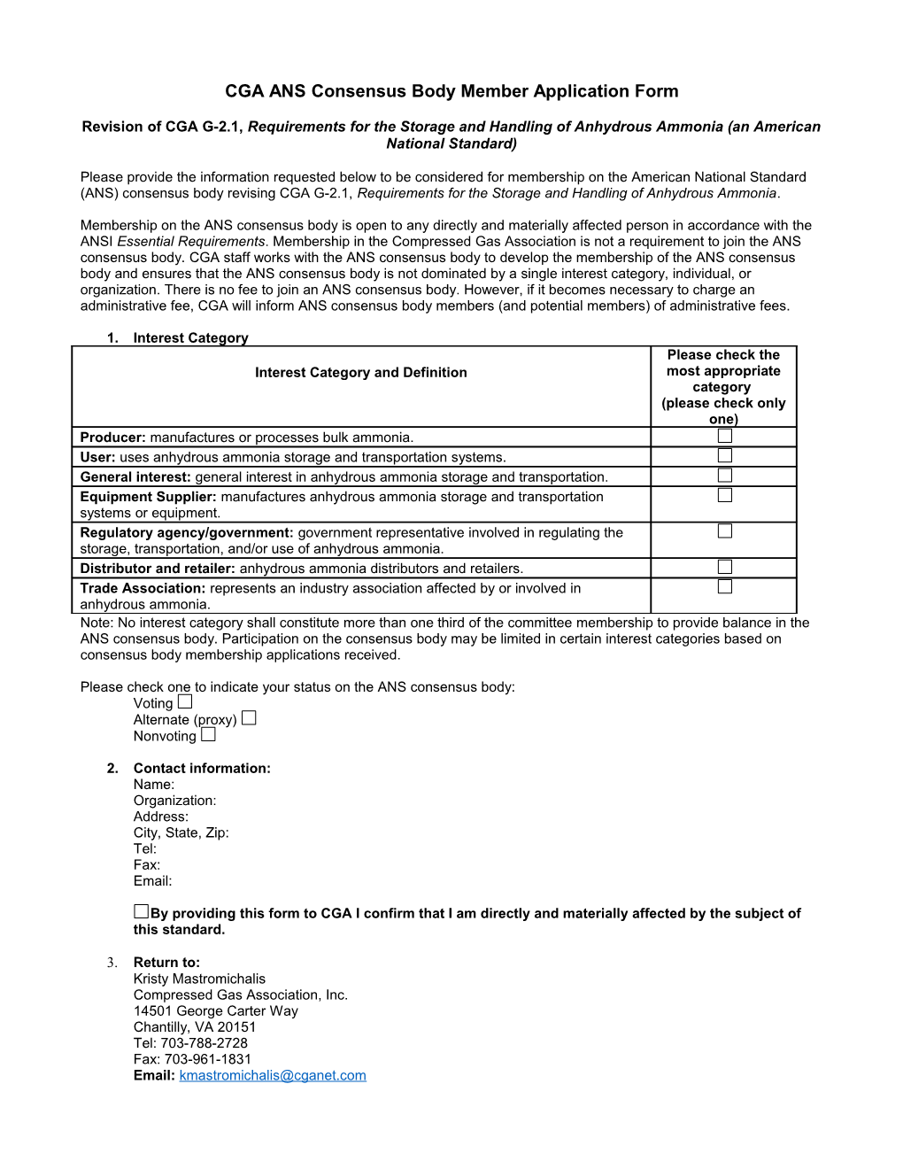 Pre Canvass Interest Survey Response Form