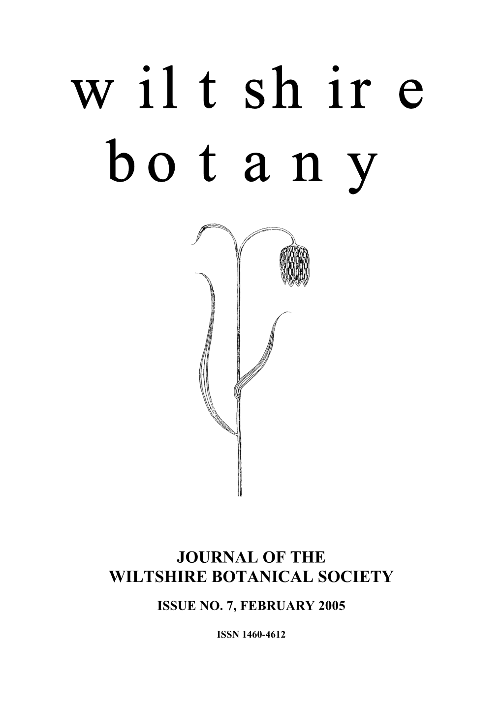 Journal of the Wiltshire Botanical Society