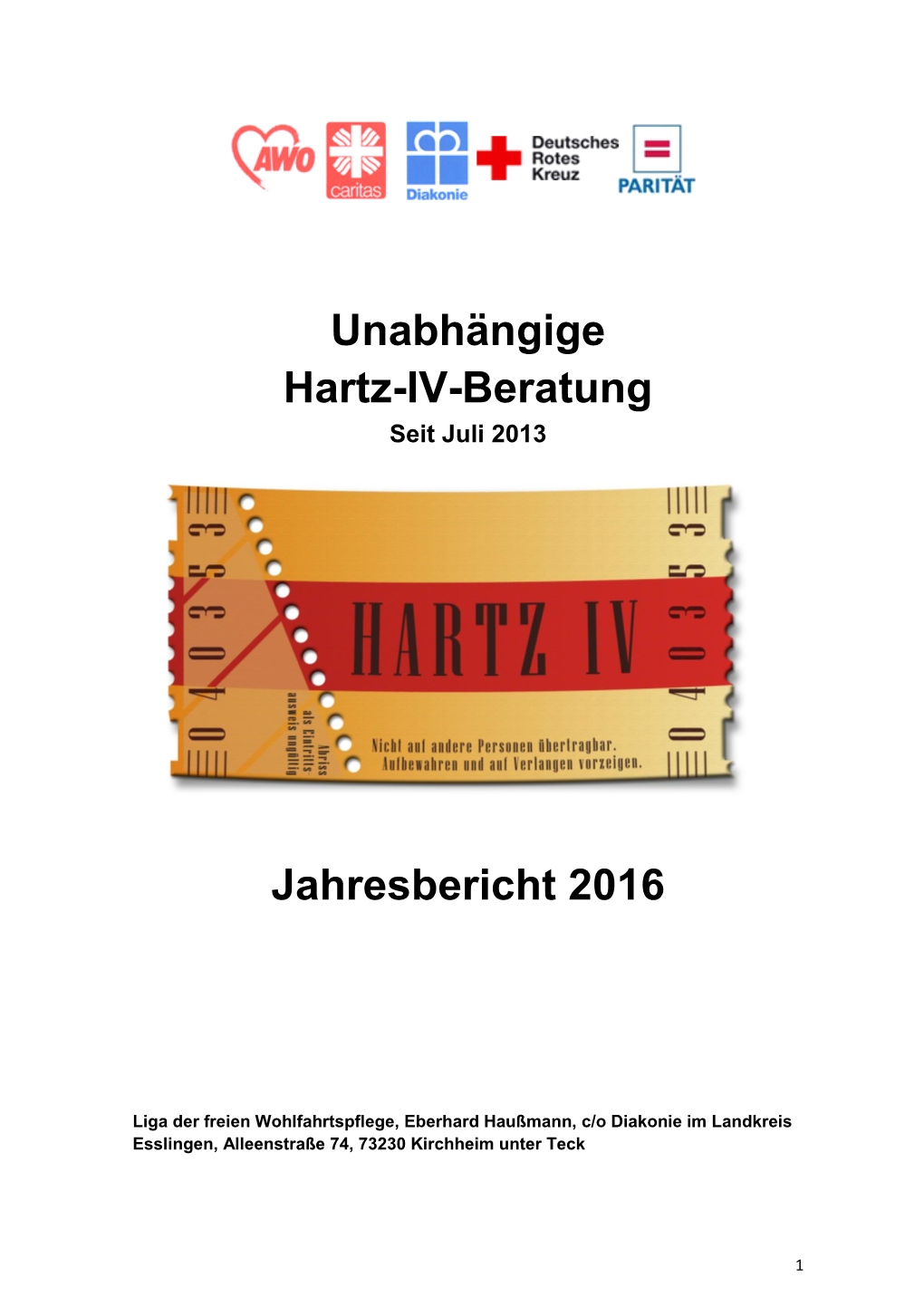 Unabhängige Hartz-IV-Beratung Jahresbericht 2016