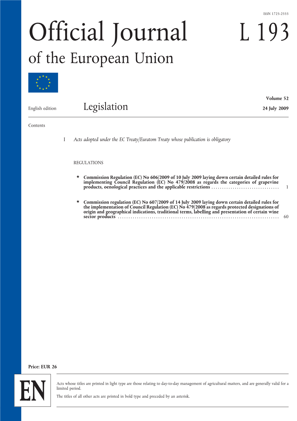 Official Journal L 193 of the European Union