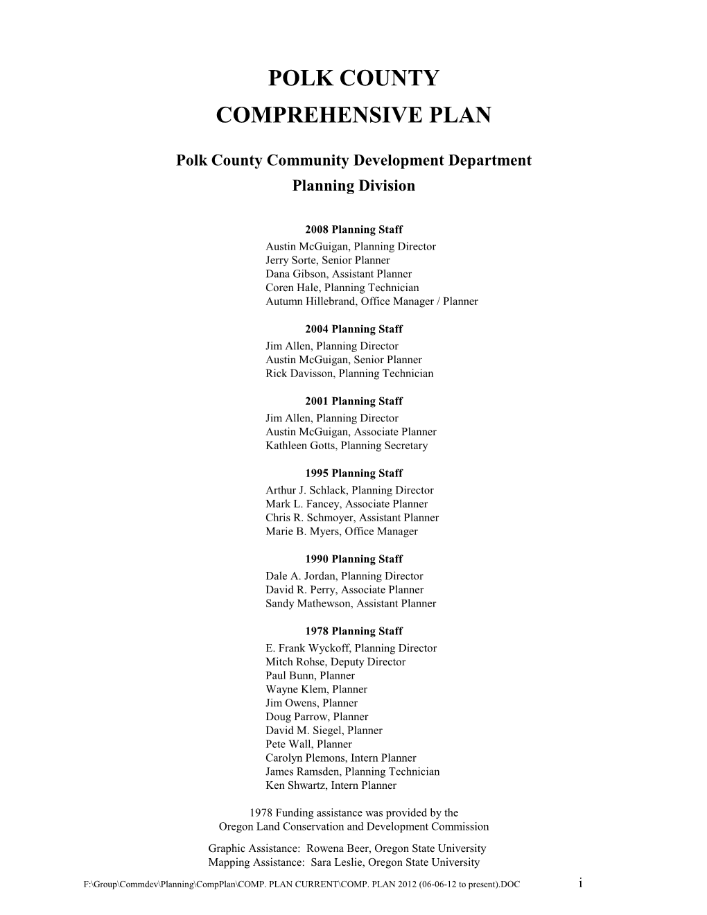 Polk County Comprehensive Plan